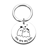 Boo Gifts for Boyfriend Valentines Gifts for Him Husband from Girlfriend Wife Cute Boo Keychain Christmas Gift for Couples Wedding Anniversary Birthday Gift for Husband Wife Spooky Stuffers, silber,