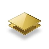Acrylglasplatte Gold 3 mm - Rechteck in Abmessungen von 10x10 cm bis 100x230 cm. UV-beständig, hochwertiges PMMA, Schutzfolie an beiden Seiten,
