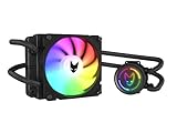 Oversteel - ZIRCON Flüssigkeitskühlung 120mm RGB, PWM-Lüfter 120mm RGB, TDP 170W, Kompatibel mit Intel und AMD AM4, Farbe Schw