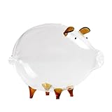 Pig Savings Bank, Animal Toy Coin Bank for Kids and Adults, Gold Bean Storage Jar Animal Toy Coin Bank, Cute Money Box Jar Novel Glass C