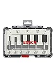 Bosch Accessories 6tlg. Nutfräser Set (für Holz, Zubehör Oberfräsen mit 8 mm Schaft)