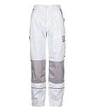TMG® | Weiße Arbeitshose für Herren, Lange Arbeitshose mit Kniepolstertaschen, viel Stauraum, Männer Malerhose | 48