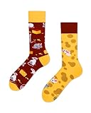 Many Mornings Unisex Mouse & Cheese Mismatched Socken, Multi-Color, 35-38