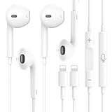 2 Pack iPhone kopfhörer mit Kabel [MFi Certified] In-Ear HiFi Stereo Ohrhörer Anschluss Mikrofon und Lautstärkeregler kompatibel mit iPhone 14/13/12/11/SE/XS/X/XR/8/7 - Funktioniert Allen iOS-G