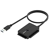 SABRENT SATA Kabel USB 3.2 gen 1 auf SSD/SATA/IDE 2,5/3,5/5,25-Zoll-Festplattenkonverter mit UL-Netzteil und LED-Statuslampe [10 TB Support] (USB-DS12)