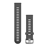 Garmin Schnellwechsel-Armband, 20mm, Silikon, Schiefer, passend für venu Serie (außer S-Modelle), Forerunner 55/245/645, Approach S12/S40/S42, vivoactive 3/4, vivomove 3, viviomove HR, vivomove Lux