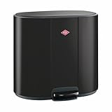 WESCO Multi Collector 2, Abfallbehälter, 50 Liter Gesamtvolumen (2 x 25l), Fußtrittmechanismus, mit Geruchsfilter, 58,5 x 54 x 45,8 cm (Schwarz matt)