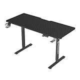 Yqyc Elektrischer Gaming Schreibtisch, Höhenverstellbarer PC-Stehpult, Gaming-Tisch mit Metallrahmen, Getränkehalter und Kopfhörerhaken (Size : 100cm/39.4'')