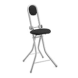 Ribelli Stuhl mit Verstellbarer Rückenlehne, für Küche, Büro, Küche, Stuhl, höhenverstellbar, ca. 102 x 46,5 x 10 cm, Silber/schwarz, 500201, aprox. 102 x 46,5 x 10