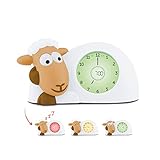 Zazu Sam The Lamb Uhr – Schlafcoach und Nachtlicht | Bringt Ihrem Kind mit visuellen Indikatoren bei, wann es aufwachen soll | Einstellbare Helligkeit | Automatische Abschaltung (Camel)