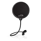Auphonix Mikrofon Popschutz - 15cm Pop Filter als Windschutz, Spuckschutz für Blue Yeti Mik