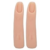 Nagel-Trainingsfinger, ANGGREK 2 Stück Nagel-Übungsfinger Biegsam Flexibles Silikon-Übungsfingermodell Gefälschter Finger Zum Üben für Nagelkunst(Hautfarbe)