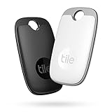 Tile Pro (2022) Bluetooth Schlüsselfinder, 2er Pack, 120m Reichweite, inkl. Community Suchfunktion, iOS & Android App, kompatibel mit Alexa & Google Home, 1x schwarz,1x weiß, Schwarz/Weiß
