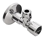 Schell Eckventil für Waschbecken & Spülkasten | 049200621 | 1/2 Zoll | Anschluss Armatur | Mit Quetschüberwurf & Längenausgleich | Mit Schubrosette | Messing | Chrom | 19502 7