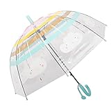 ThreeH Kinderblasenschirm Automatisches Öffnen 8 Rippen mit windfestem Schirmständer aus Fiberglas und ein gebogener Griff für Jungen Mädchen im Alter von 3-10,B