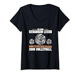 Damen Volleyball Fanartikel Zum Anfeuern Training Fun Volleyballer T-Shirt mit V