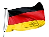 FLAGLY Premium Deutschland Flagge 100 x 150 cm - Schiffsflaggentuch, 160g/m² Stoffgewicht - handgefertigt, robust und witterungsbeständig mit Ösen (100 x 150 cm, Deutschland)