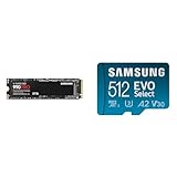Samsung 990 PRO NVMe M.2 SSD & EVO Select microSD-Karte + SD-Adapter, 512 GB, Speicherkarte für Smartphone und Tablet, UHS-I U3, Full HD, 130 MB/s Lesen, MB-ME512KA/EU
