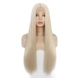 Perücken Haar for Frauen Lange glatte Haare Perücken for Frauen Synthetische Ombre Blonde Lace Front Perücke Halloween Cosplay Haar Perfekt for Party