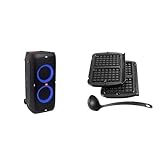 JBL PartyBox 310 in Schwarz – Trag- und rollbarer Bluetooth Party-Lautsprecher mit Lichteffekten & Tefal Waffelplatten XA7238 für den Optigrill Aluminiumdruckguss | Antihaftbeschichtet ‎32 x 23 x 6