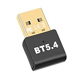 ASIEIT USB BT 5.4 Dongle Adapter BT 5.4 Dongle Empfänger unterstützt Windows 11/10/8.1 BT Sender und Empfänger für Tastatur Maus Kopfhörer Lautsp