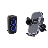JBL PartyBox 310 in Schwarz – Trag- und rollbarer Bluetooth Party-Lautsprecher & TOPK Handyhalterung Auto Handyhalter fürs Auto Lüftung
