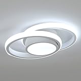SENQIU LED Deckenleuchte Modern, 32W 3900LM Weiße Runde Deckenlampe LED Acryl 6500K Kaltes Weißes Licht, LED Lampen Deckenbeleuchtung Innen für Flur, Balkon, Kü