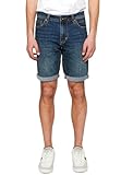 Koroshi Denim-Shorts mit Reißverschluss und Knopf mit fünf Taschen, 1 x blaue Herren-Shorts mit Reißverschluss und Knopf, Blau, blau, 38