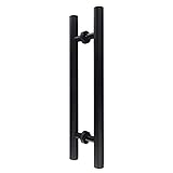 Türgriff, Push-Pull-Türgriff aus schwarzem Edelstahl für Glastüren/Holztüren/Metalltüren/Scheunentore, 6 Größen (Größe: 80 x 60 cm) (80 x 60 cm) (schwarz 120 x 80 cm)