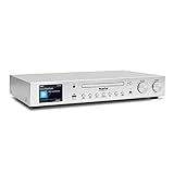 TechniSat DIGITRADIO 143 CD (V3) – Digital HiFi-Tuner, Internetradio (DAB+, UKW, Bluetooth-Audiostreaming, Spotify Connect, CD-Player, WLAN, Breite 43,5 cm, App-Steuerung, Fernbedienung) Silb