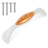 Eslifey 4 Stück 14 cm Schrankgriffe Basketballplatz Grundriss auf Parkett-Hintergrund, weiße Schubladengriffe Schrankgriffe, Hardware-Schrankgriffe für Küche, Zuhause, B