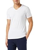 Seidensticker Herren T-shirt V-ausschnitt Kurzarm Uni T Shirt, Weiß (Weiß 1), 39 EU