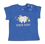 Baby-T-Shirt mit kurzen Ärmeln Blau Zahnfee Zähne Niedliche Illustration Zeichnung
