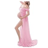 Dawwoti Frauen Mutterschaft Meerjungfrau Maxi Kleid für Foto-Shooting, Spitze Übergroßen Fotografie (as3, Alpha, x_l, Regular, Regular, Frucht rosa)