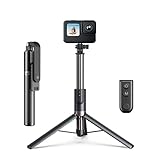 TELESIN 3-in-1 Selfie-Stick mit kabelloser Fernbedienung für GoPro Hero 11/Hero 10/9/8, Aluminiumlegierung, Einbeinstativ, Bluetooth-Fernbedienung kann gesteuert Werden GoPro/iPhone/Android (130 cm)