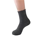 MKIUHNJ Winter Einfarbige Strickplüsch Warme Socken Heimsocken Mittlere Röhrenstrümpfe Feste Socken Socken Jungen 31-34
