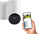 Somfy 2401560 - Smart Home Außenkamera (Überwachungskamera, Full HD-Kamera mit Nachsicht, Integrierte Sirene mit 110 dB, Bewegungserkennung) weiß