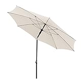 Doppler Sonnenschirm Rethink 200cm in Natur - Runder Sonnenschirm für Balkon & Terrasse - Nachhaltiger Schirm - Balkonsonnenschirm mit Handöffner - Mit Hülle - Kippbarer G