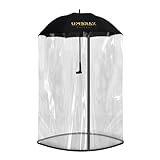 UMBRAX ® Regenschirm mit Getränkehalter und transparente Seitenwand - Rundum Regenschutz - Wasser und Windabweisend - XXL- Wasserdicht - Camping - Outdoor - Unisex - Schwarz inkl. Trag