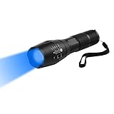Taschenlampe Blaues Licht, WESLITE 470nm Blaue LED Taschenlampe Outdoor Taschenlampen Blaue Fokus Einstellbar 1 Modus für Nachtsicht, Angeln, Jagd(Batterie nicht im Lieferumfang enthalten)