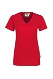 HAKRO Damen V-Shirt „Classic“ - 126 - rot - Größe: S