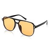 FEISEDY Retro Square Sonnenbrille Damen Herren 70er Jahre Vintage Trendy Brille Klassisch mit Double Brücke UV400 Schutz B2835