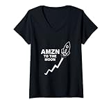 Damen AMZN Gang//AMZN Aktie zum Mond T-Shirt mit V