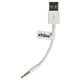 vhbw 2in1 Datenkabel Ladekabel USB kompatibel mit MP3 Player Apple iPod Shuffle 2G, 3G