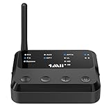 1Mii Bluetooth 5.2 Adapter, HiFi Bluetooth Sender Empfänger für 2 Kopfhörer, aptX-Adaptive/HD/Low Latency Wireless Audio Transmitter mit Lautstärkeregelung für TV Stereoanlage, Aux/Optisch/C