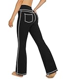 G4Free Activewear-Hosen für Damen mit 4 Taschen Bootcut Jeans Yoga Hosen Damen Stretch Hohe Taille Yogahose Training Schlaghose Fitness Arbeit Sporthose Klein/Regulär/Groß