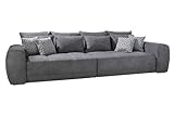 Möbel Jack Big-Sofa XXL-Couch Wohnzimmercouch | Dunkelgrau | Microfaser | BxHxT: 306x83x134