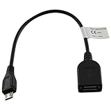 OTG Adapter Kabel Schwarz Micro-USB (On-The-Go Adapterkabel Micro A Stecker auf USB B Buchse) für Samsung Galaxy A3 A5 A7 (2016) S5 Duos LTE Plus S6 Edge Plus Xcover 4 S7 / S7 edge HTC One A9 M9 S9