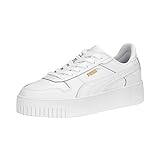 PUMA Damen Carina Sneaker, Street White-White-Gold, 35.5 EU