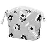 COLLBATH Durchsichtiger Kulturbeutel Für Reisen wasserdichte Make Up Kosmetiktasche Handgepäck Reiseaccessoires Tasche Viertelgröße Ideal Für Frauen Kordelzug Und Prak